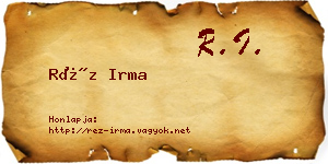 Réz Irma névjegykártya